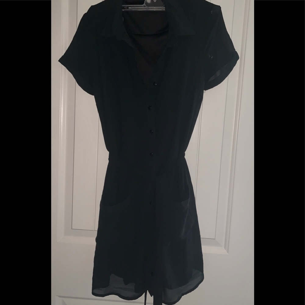 Black Collared CHARLOTTE RUSSE Midi Dress